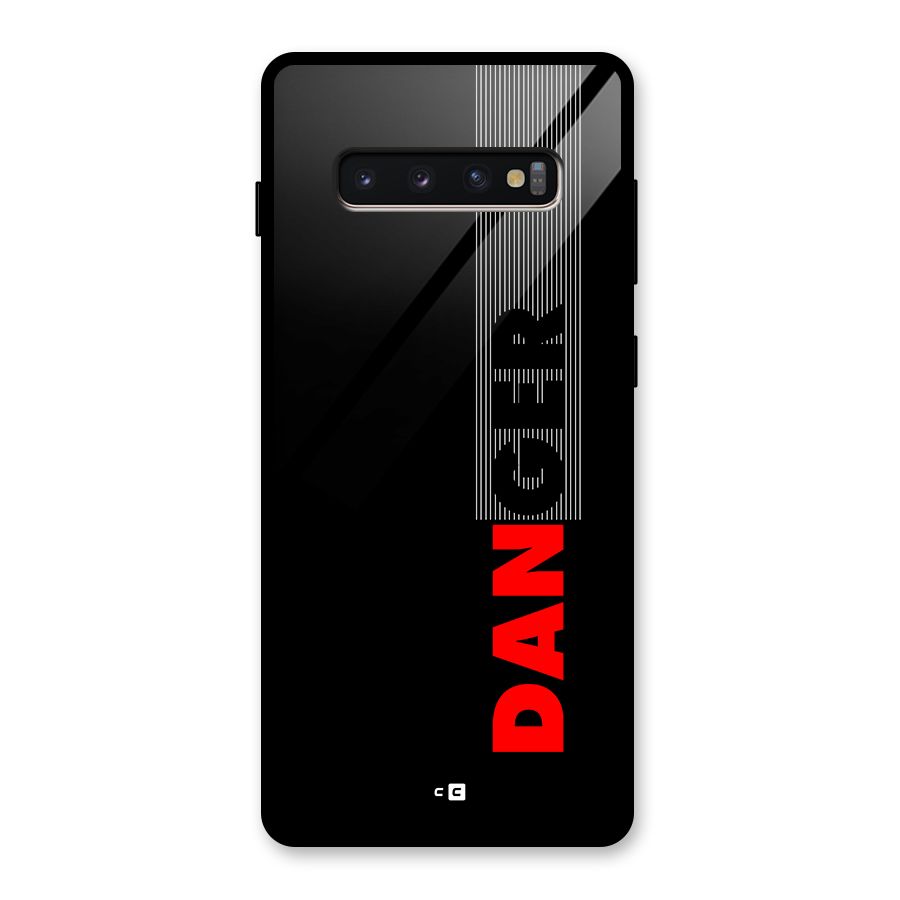 Vertical Danger Glass Back Case for Galaxy S10 Plus