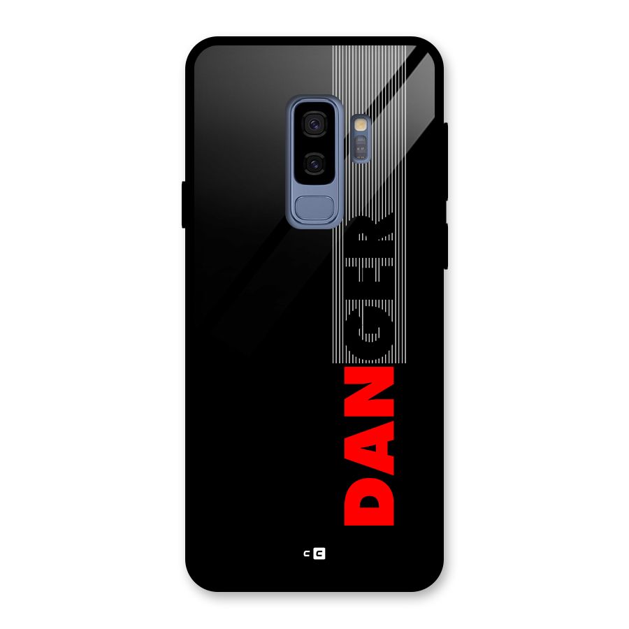 Vertical Danger Glass Back Case for Galaxy S9 Plus