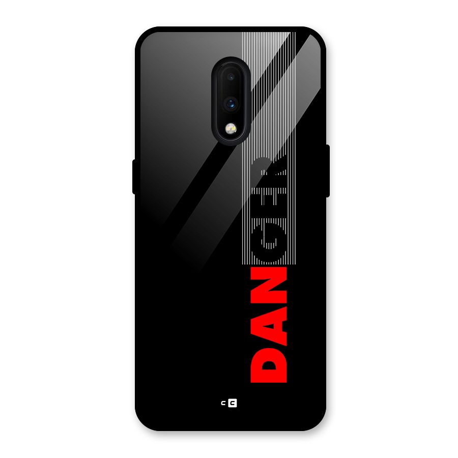 Vertical Danger Glass Back Case for OnePlus 7