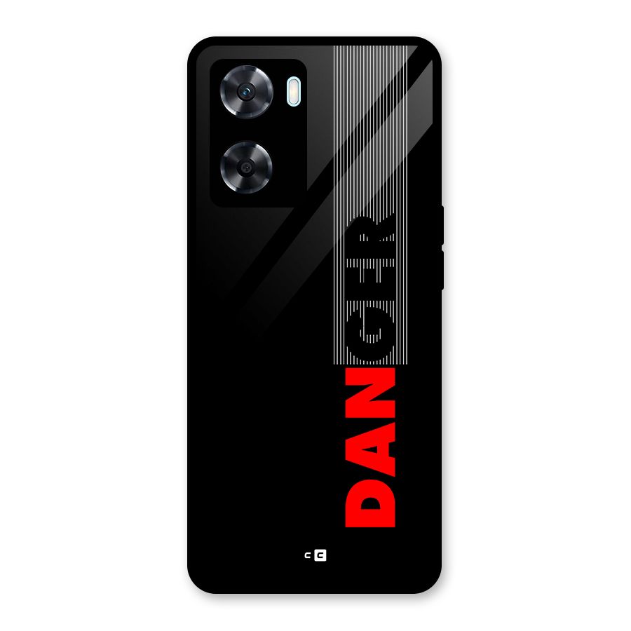 Vertical Danger Glass Back Case for Oppo A77s