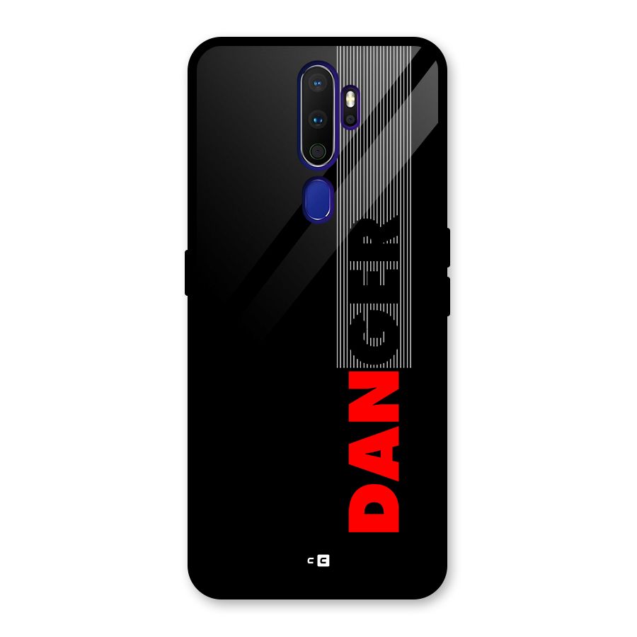 Vertical Danger Glass Back Case for Oppo A9 (2020)