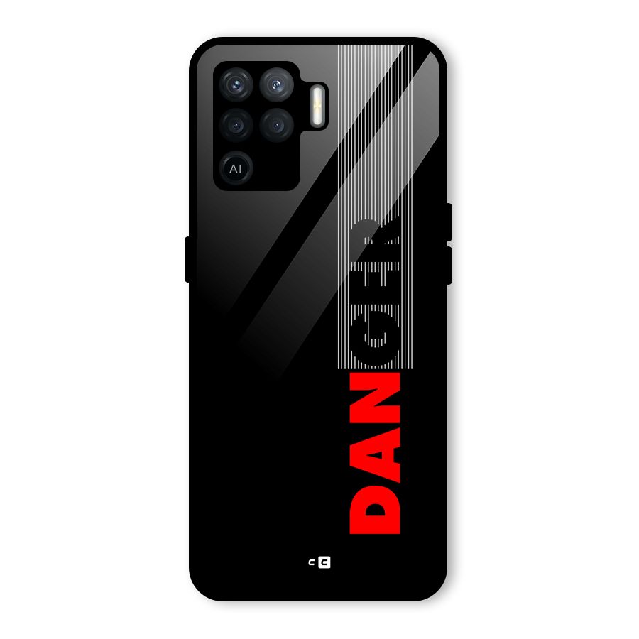 Vertical Danger Glass Back Case for Oppo F19 Pro