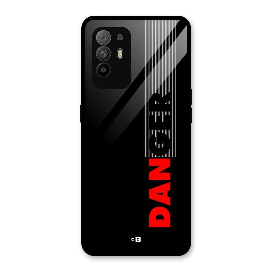 Vertical Danger Glass Back Case for Oppo F19 Pro Plus 5G