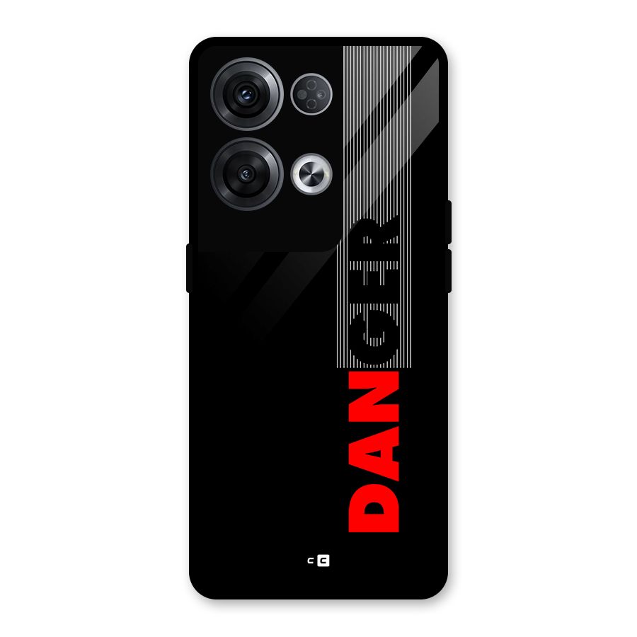 Vertical Danger Glass Back Case for Oppo Reno8 Pro 5G