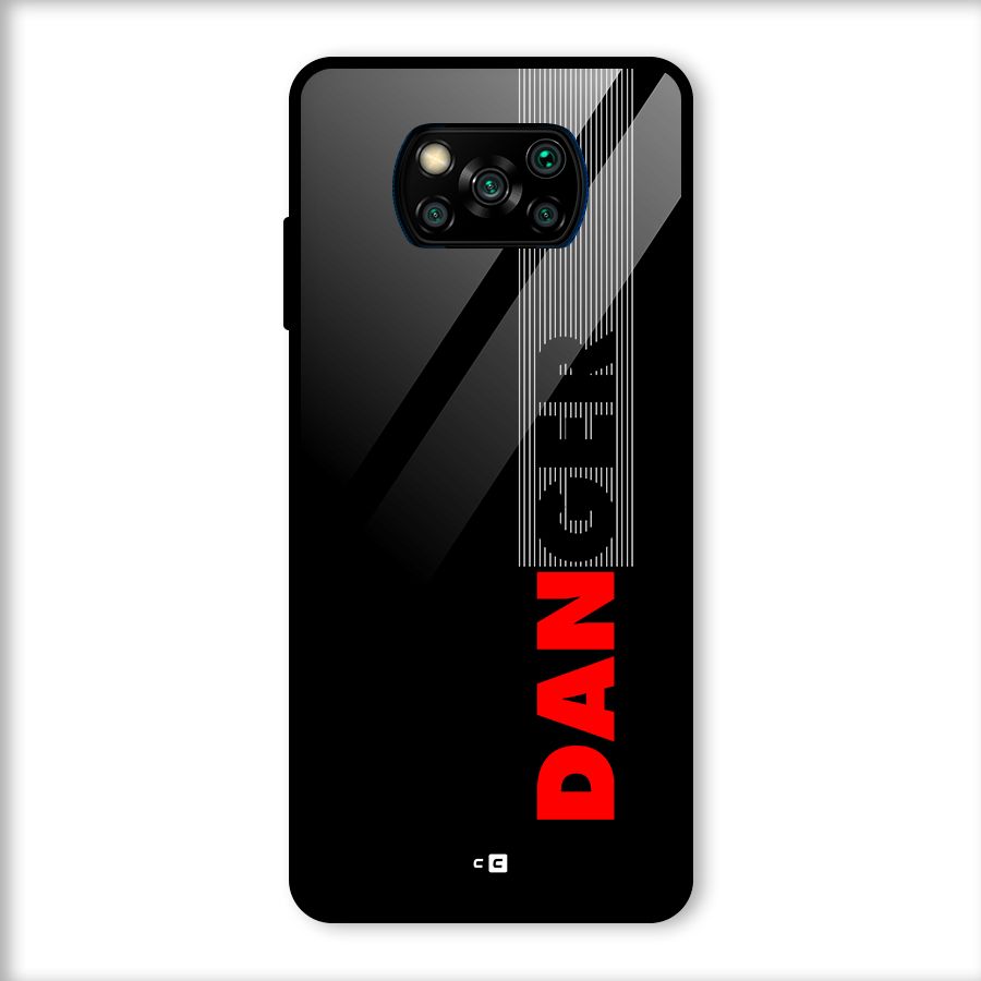 Vertical Danger Glass Back Case for Poco X3