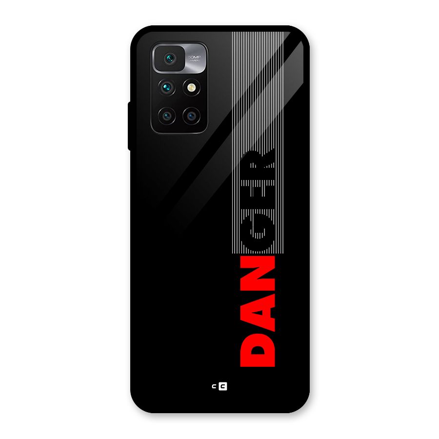 Vertical Danger Glass Back Case for Redmi 10 Prime