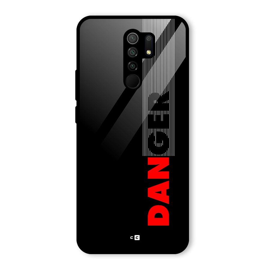 Vertical Danger Glass Back Case for Redmi 9 Prime
