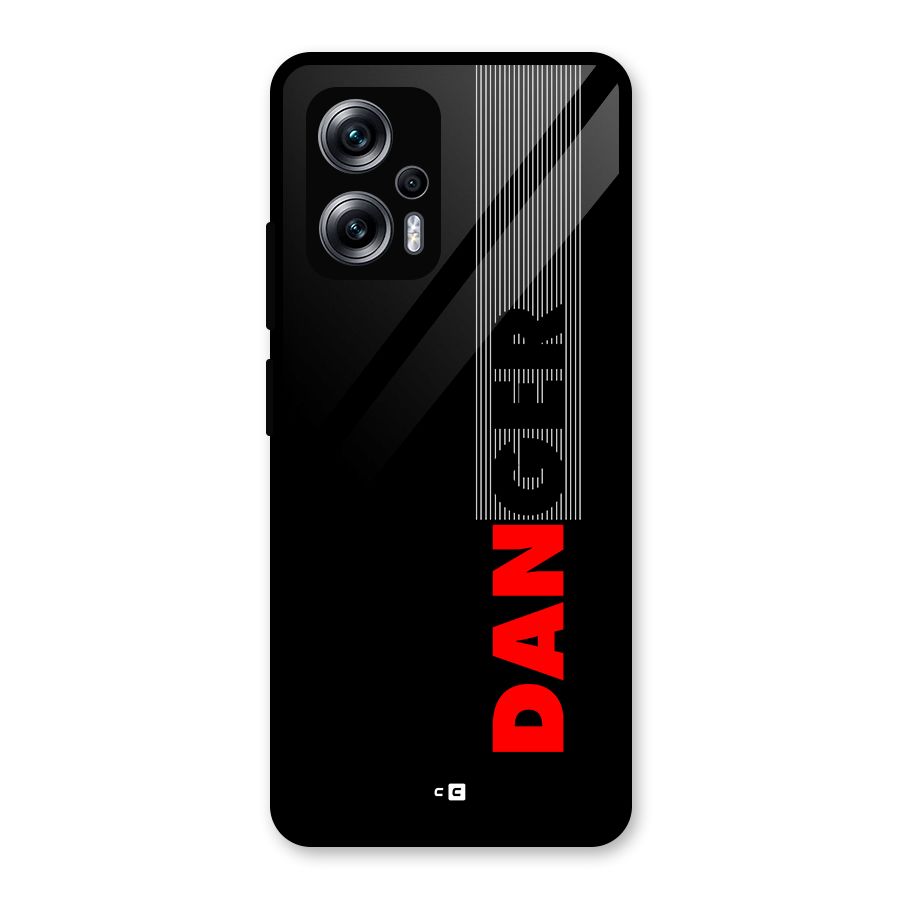 Vertical Danger Glass Back Case for Redmi K50i