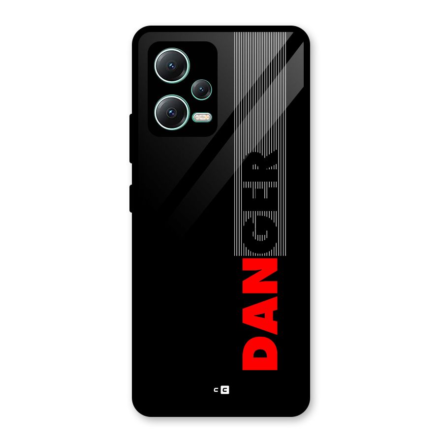 Vertical Danger Glass Back Case for Redmi Note 12 5G