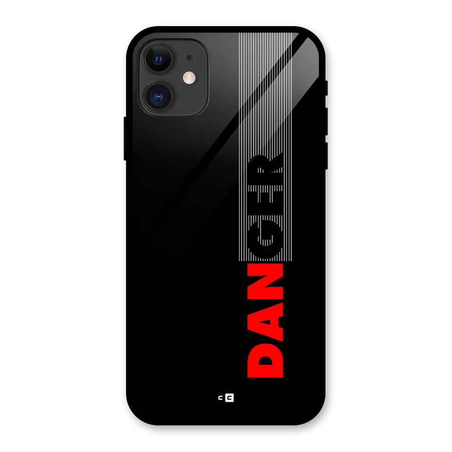 Vertical Danger Glass Back Case for iPhone 11