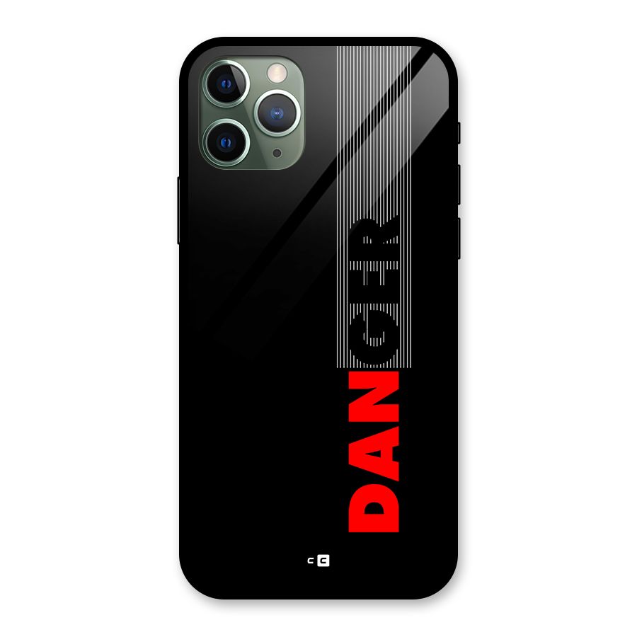 Vertical Danger Glass Back Case for iPhone 11 Pro