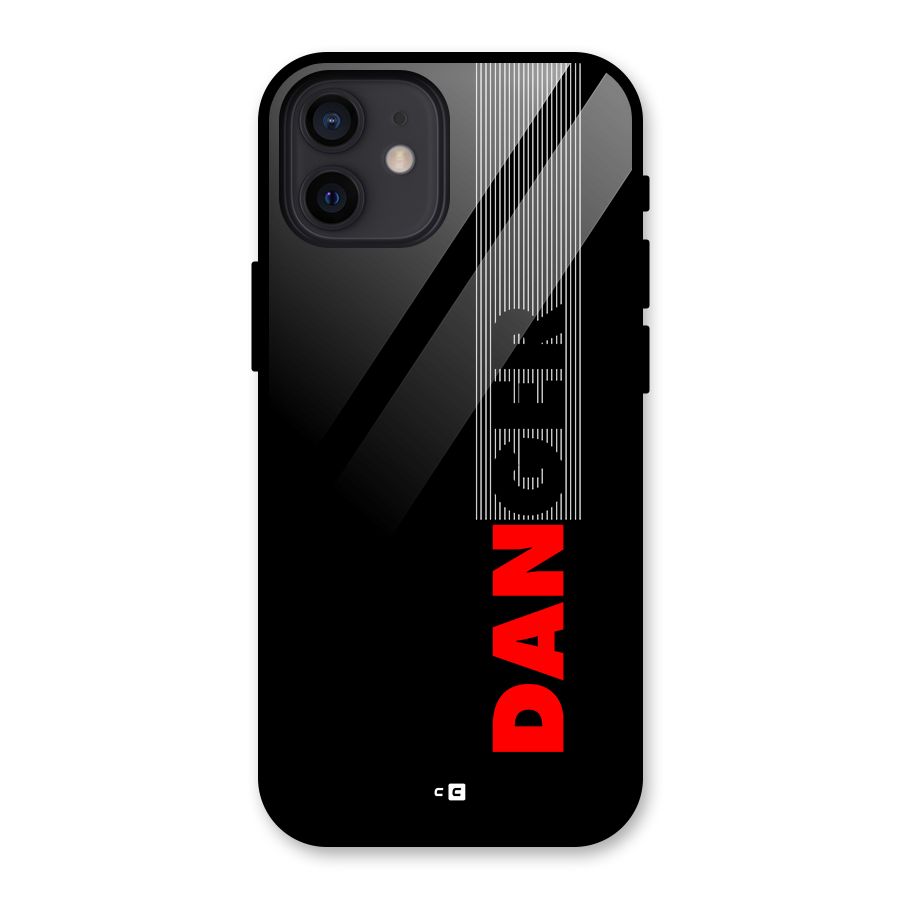 Vertical Danger Glass Back Case for iPhone 12