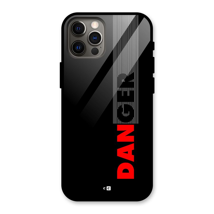 Vertical Danger Glass Back Case for iPhone 12 Pro