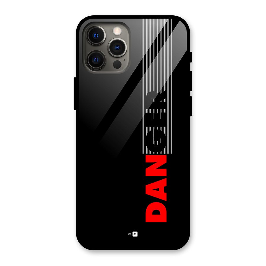 Vertical Danger Glass Back Case for iPhone 12 Pro Max