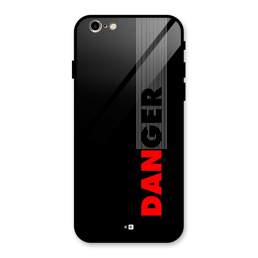 Vertical Danger Glass Back Case for iPhone 6 6S