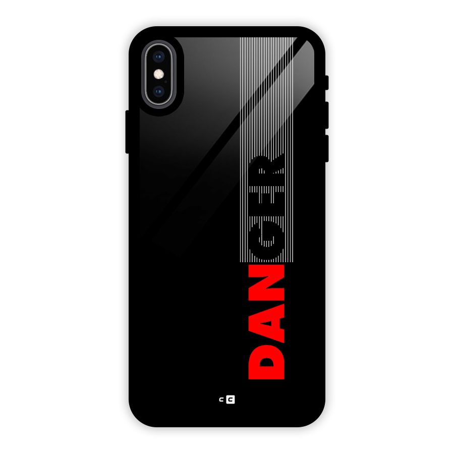 Vertical Danger Glass Back Case for iPhone XS Max