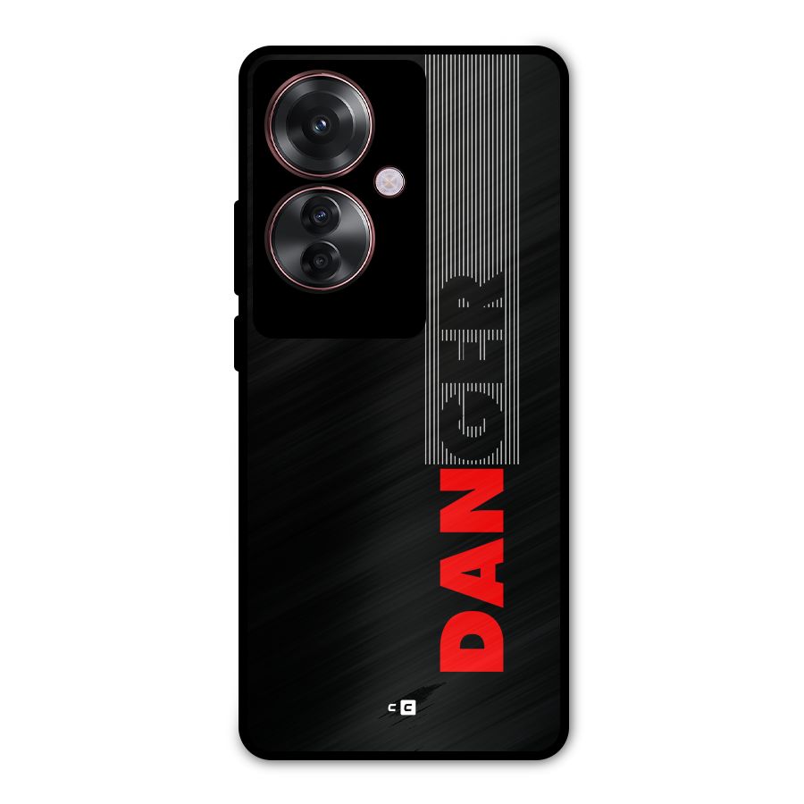 Vertical Danger Metal Back Case for Oppo F25 Pro