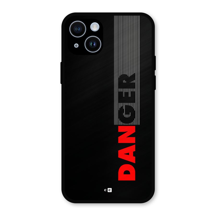 Vertical Danger Metal Back Case for iPhone 14