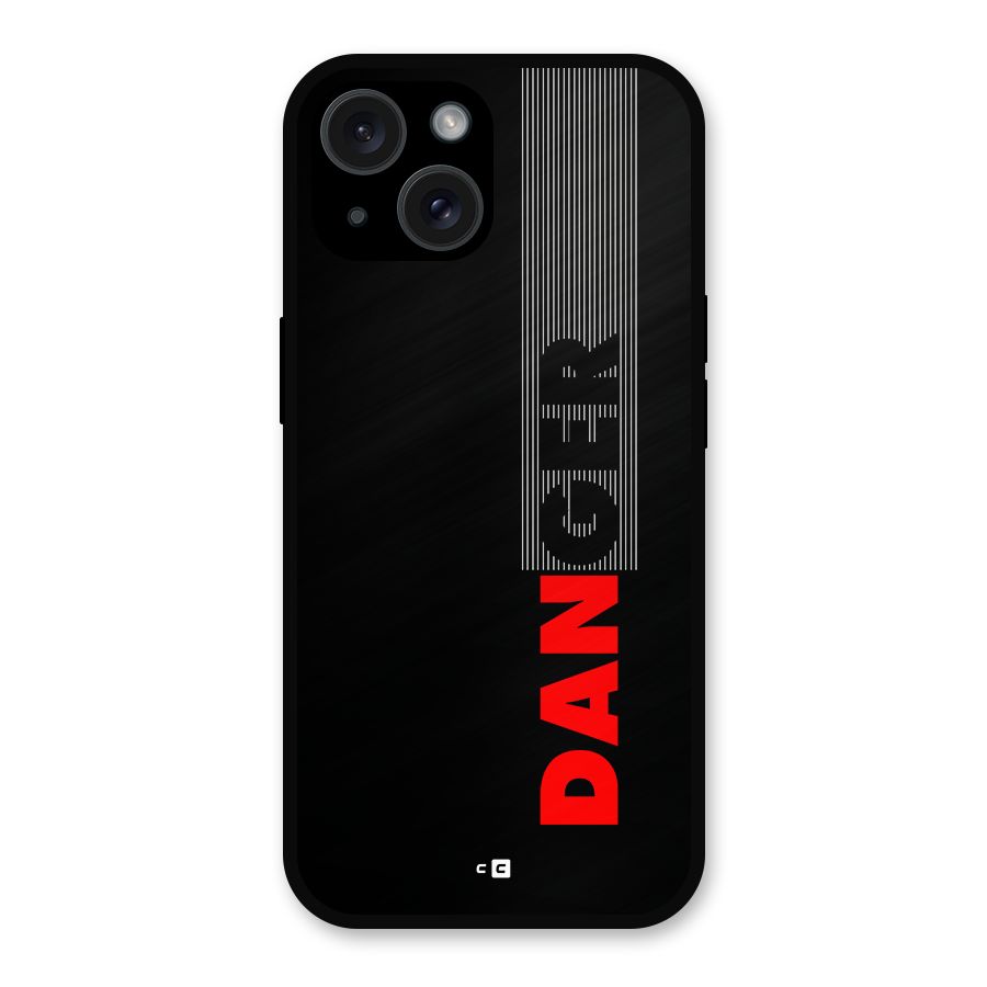 Vertical Danger Metal Back Case for iPhone 15