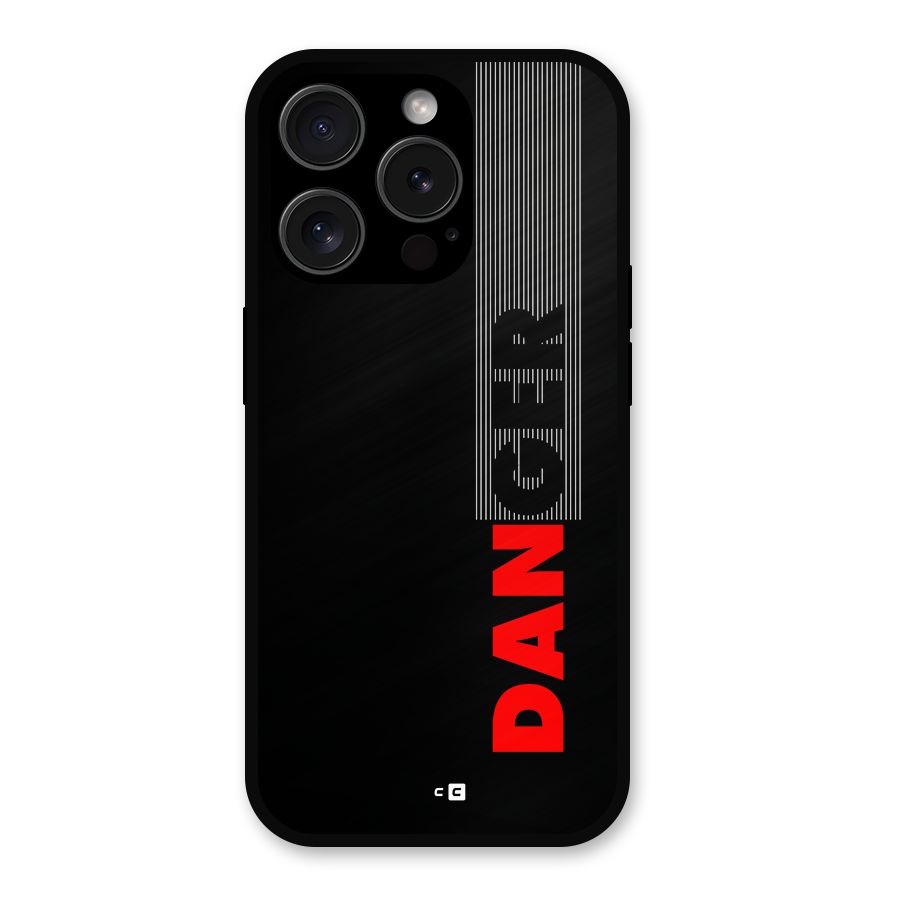 Vertical Danger Metal Back Case for iPhone 15 Pro