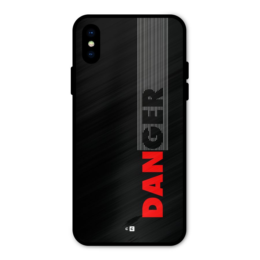 Vertical Danger Metal Back Case for iPhone XS