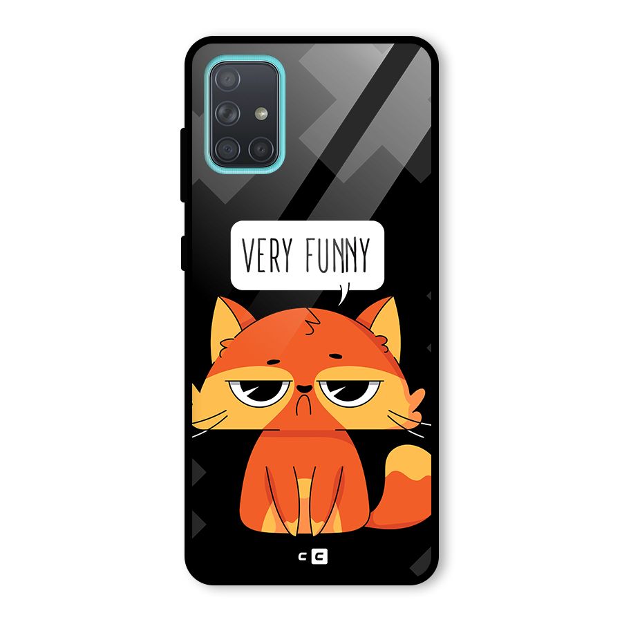 Very Funny Cat Glass Back Case for Galaxy A71