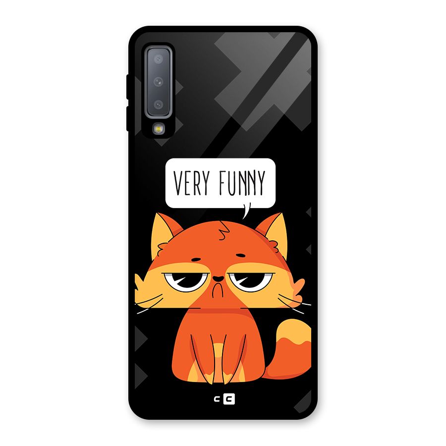Very Funny Cat Glass Back Case for Galaxy A7 (2018)