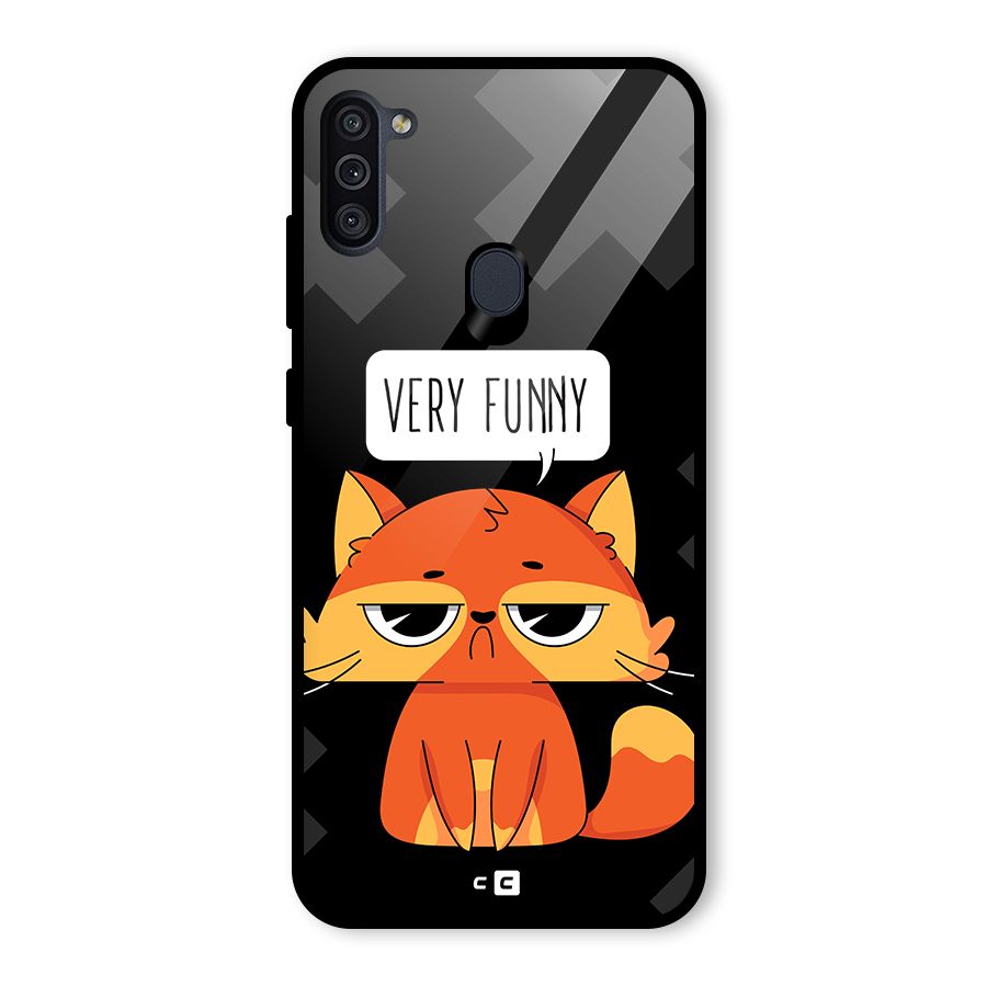 Very Funny Cat Glass Back Case for Galaxy M11