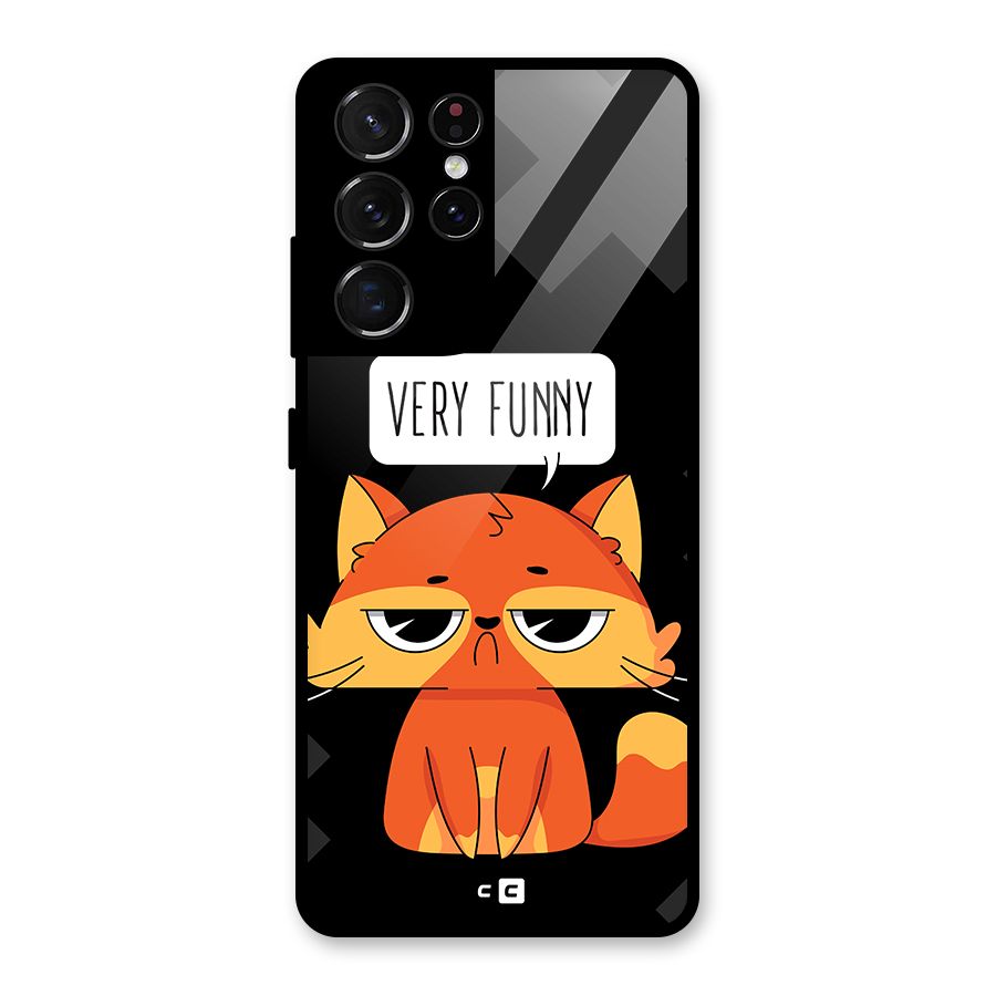 Very Funny Cat Glass Back Case for Galaxy S21 Ultra 5G
