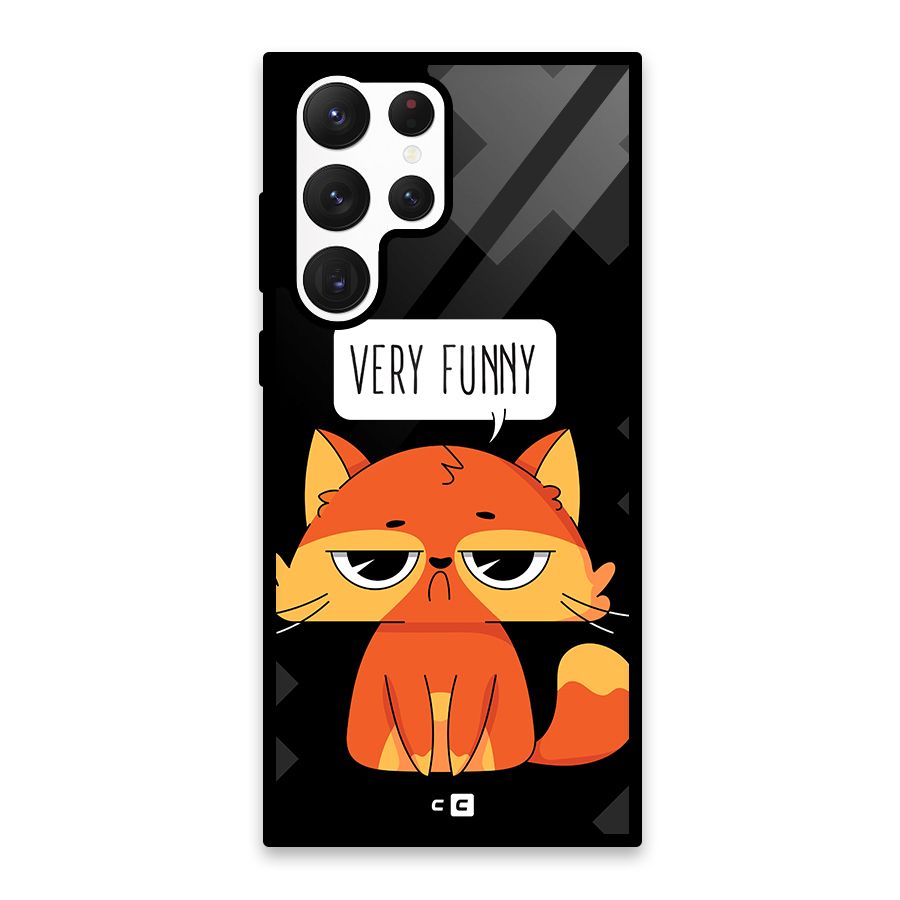 Very Funny Cat Glass Back Case for Galaxy S22 Ultra 5G