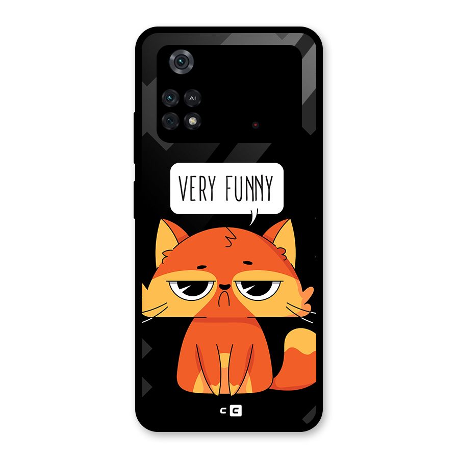 Very Funny Cat Glass Back Case for Poco M4 Pro 4G