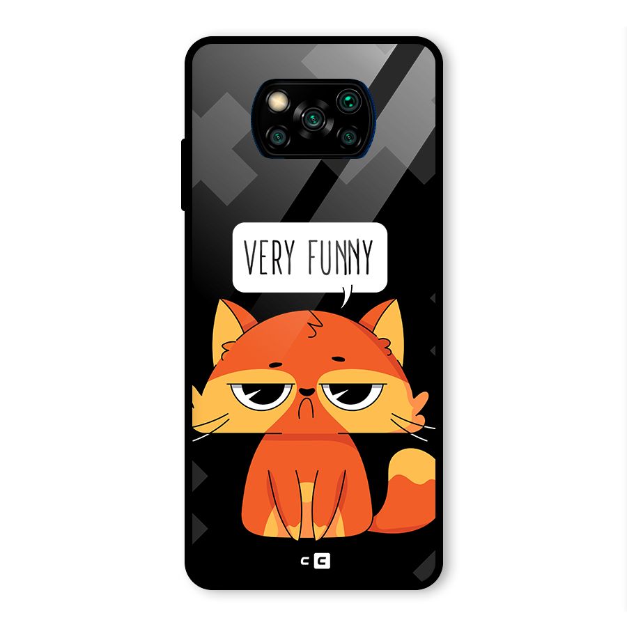 Very Funny Cat Glass Back Case for Poco X3 Pro