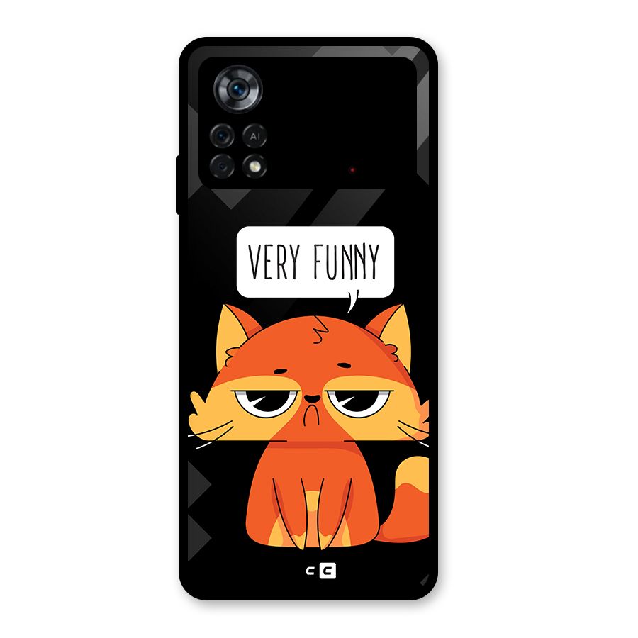 Very Funny Cat Glass Back Case for Poco X4 Pro 5G