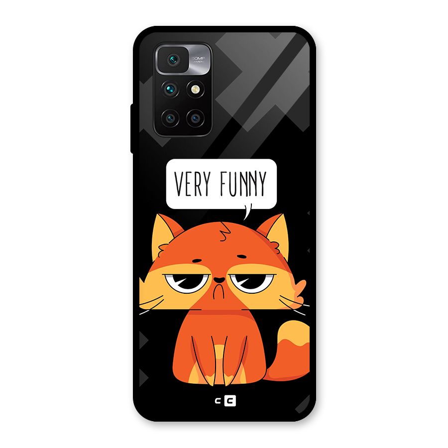 Very Funny Cat Glass Back Case for Redmi 10 Prime