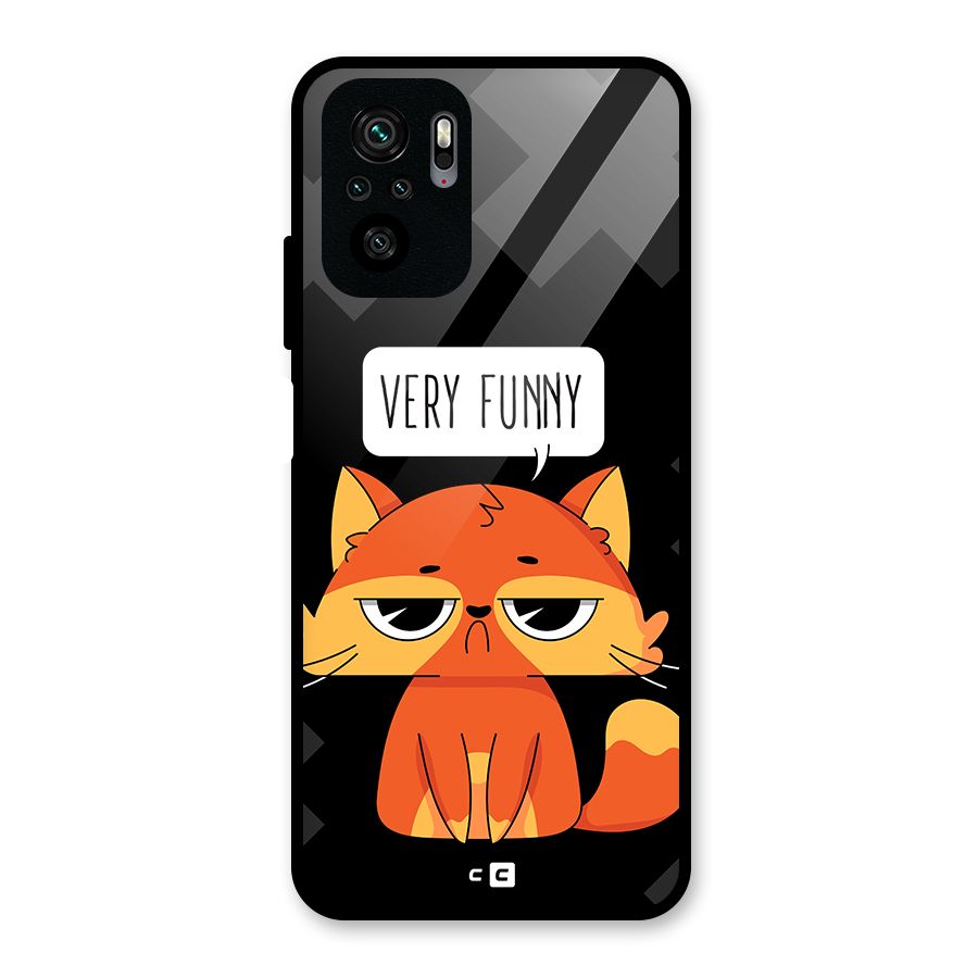 Very Funny Cat Glass Back Case for Redmi Note 10S