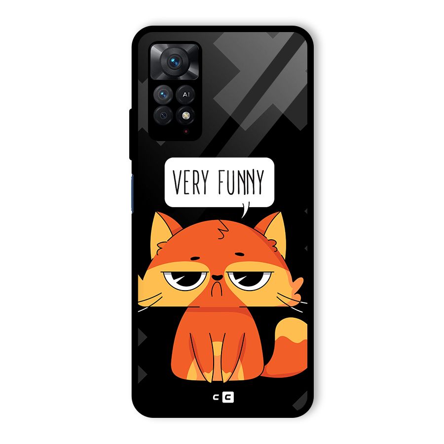 Very Funny Cat Glass Back Case for Redmi Note 11 Pro
