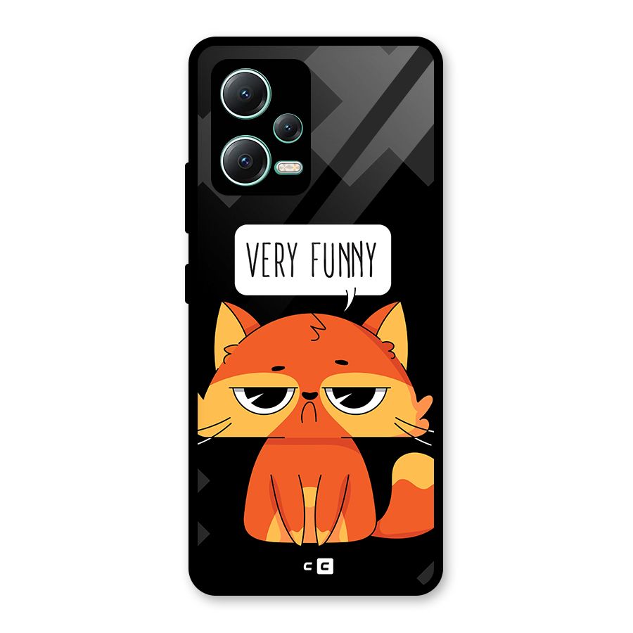 Very Funny Cat Glass Back Case for Redmi Note 12 5G