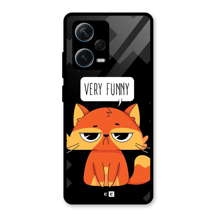 Very Funny Cat Glass Back Case for Redmi Note 12 Pro Plus 5G