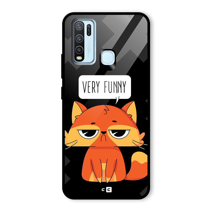 Very Funny Cat Glass Back Case for Vivo Y30
