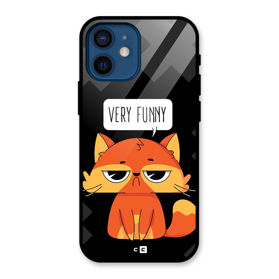 Very Funny Cat Glass Back Case for iPhone 12 Mini