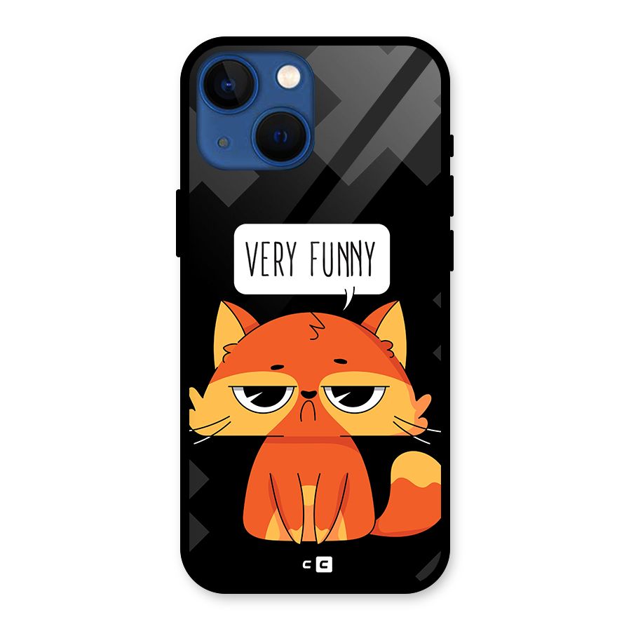 Very Funny Cat Glass Back Case for iPhone 13 Mini