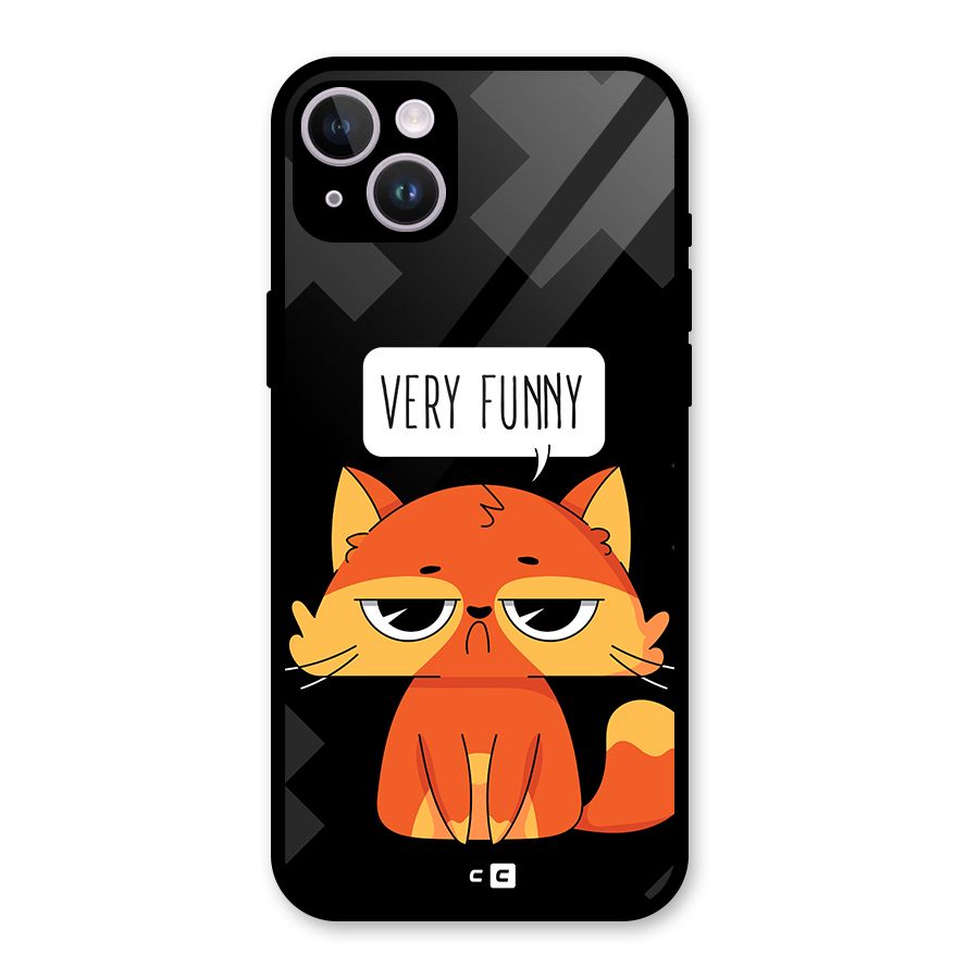 Very Funny Cat Glass Back Case for iPhone 14 Plus