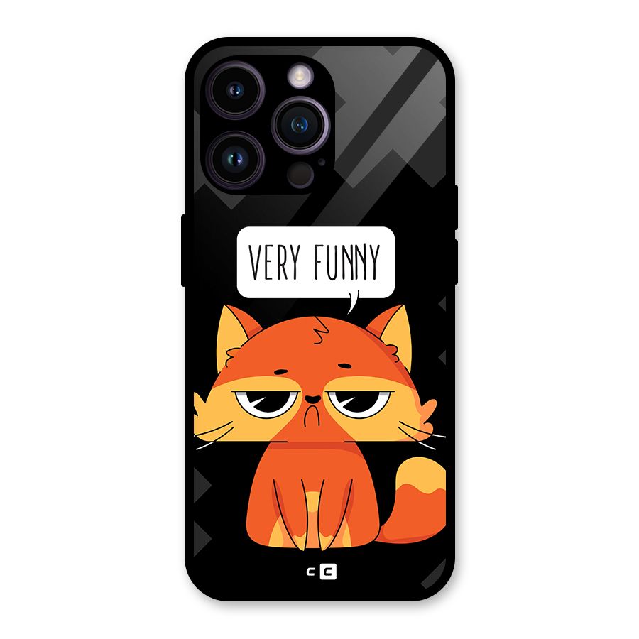 Very Funny Cat Glass Back Case for iPhone 14 Pro Max