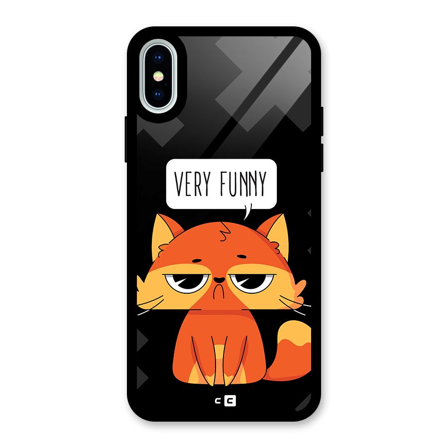 Very Funny Cat Glass Back Case for iPhone XS