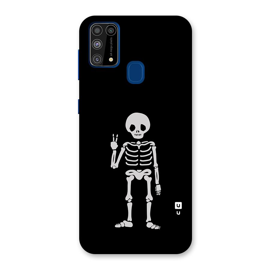 Victory Skeleton Spooky Glass Back Case for Galaxy F41