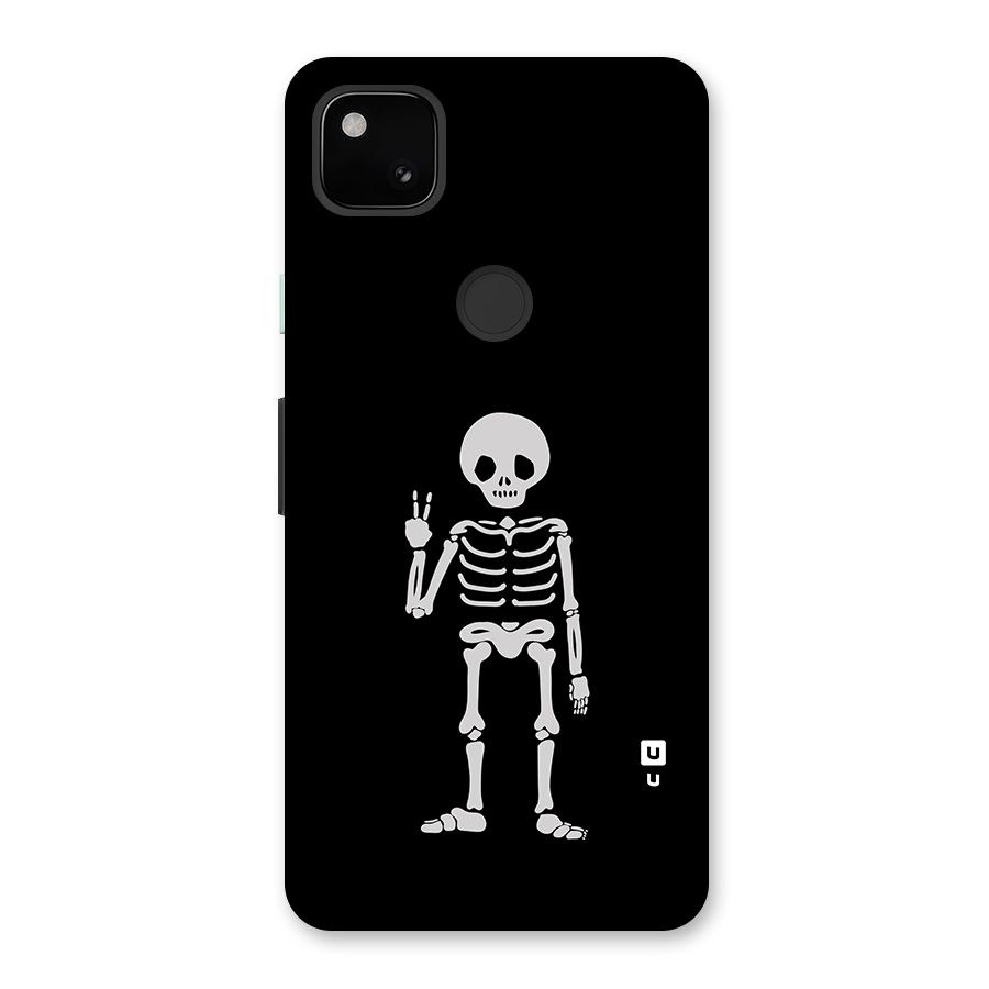 Victory Skeleton Spooky Glass Back Case for Google Pixel 4a