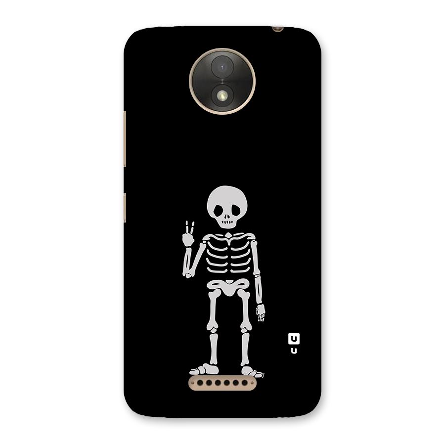 Victory Skeleton Spooky Back Case for Moto C Plus