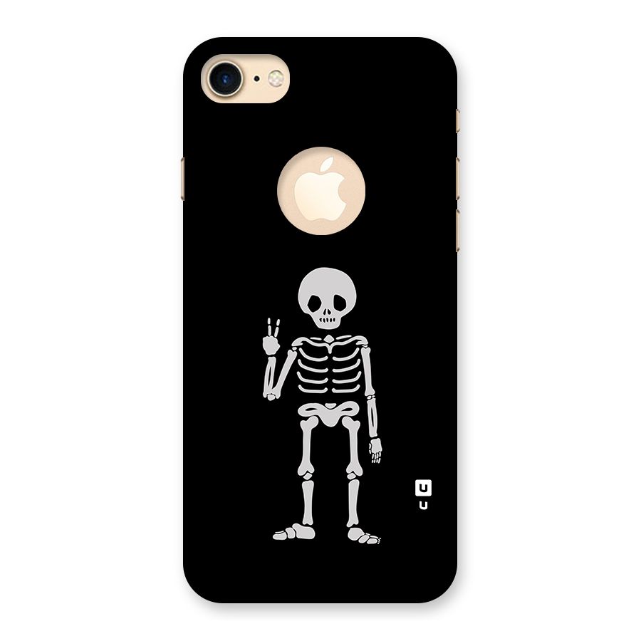 Victory Skeleton Spooky Back Case for iPhone 7 Logo Cut