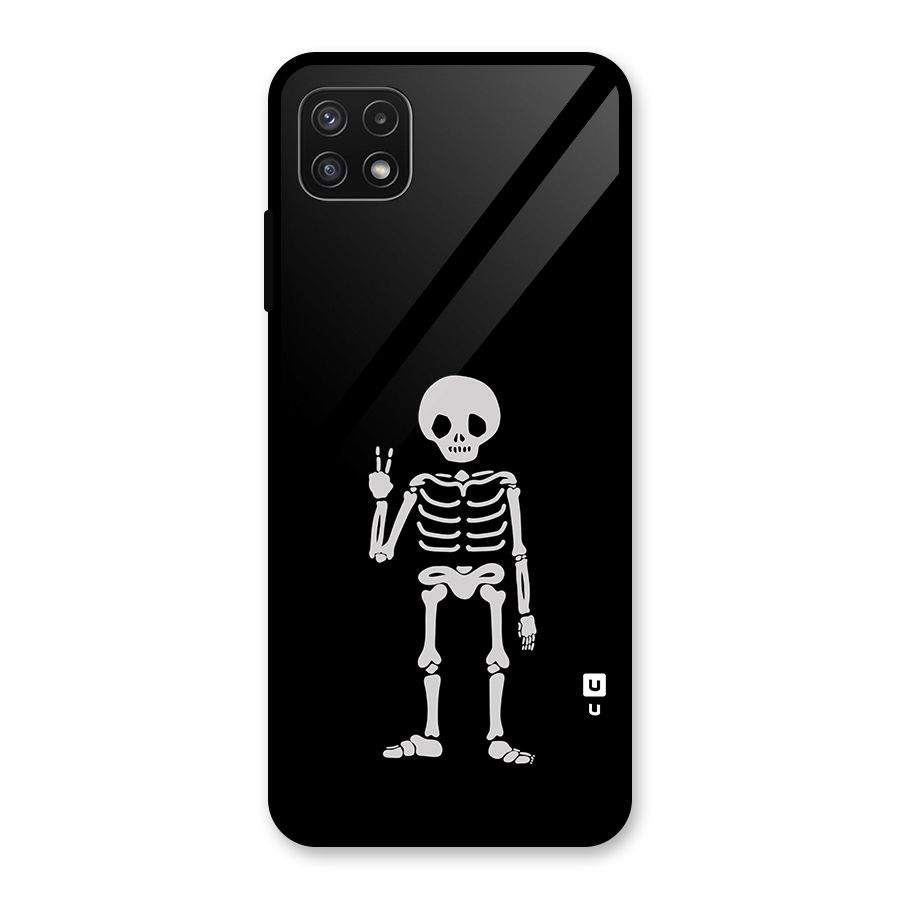 Victory Skeleton Spooky Glass Back Case for Galaxy A22 5G