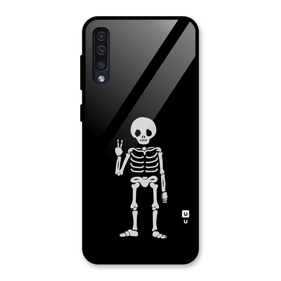 Victory Skeleton Spooky Glass Back Case for Galaxy A30s